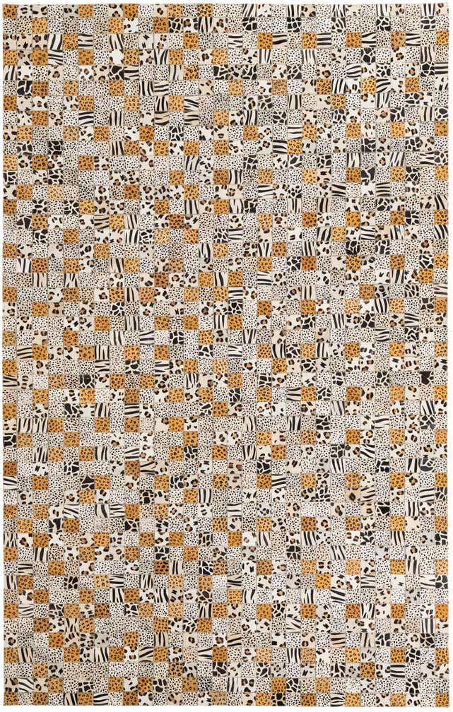 5' 1 x 8' Cowhide Leather Rug