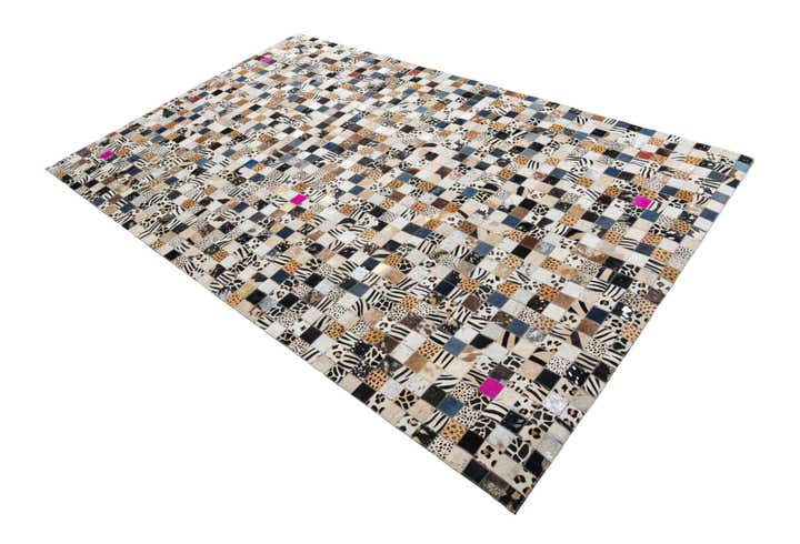 5' x 7' 10 Cowhide Leather Rug
