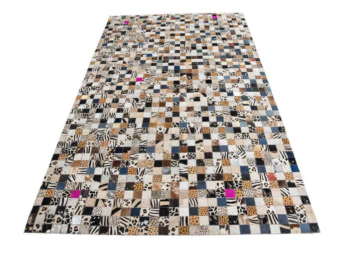 5' x 7' 10 Cowhide Leather Rug