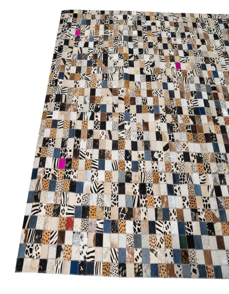 Detail image of 5' x 7' 10 Cowhide Leather Rug