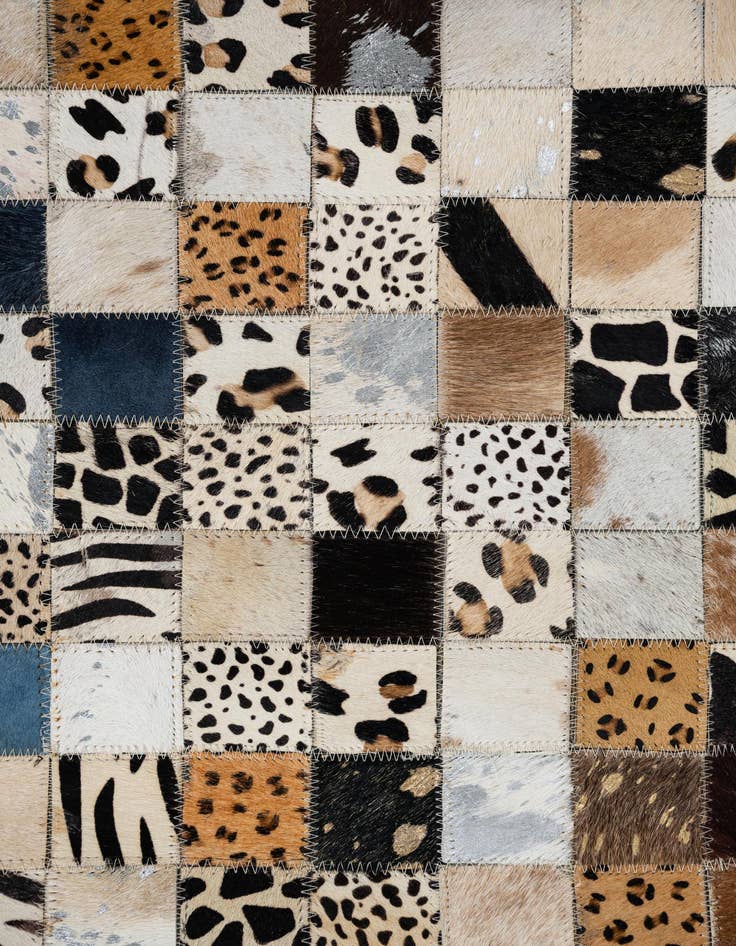 Detail image of 5' x 7' 10 Cowhide Leather Rug