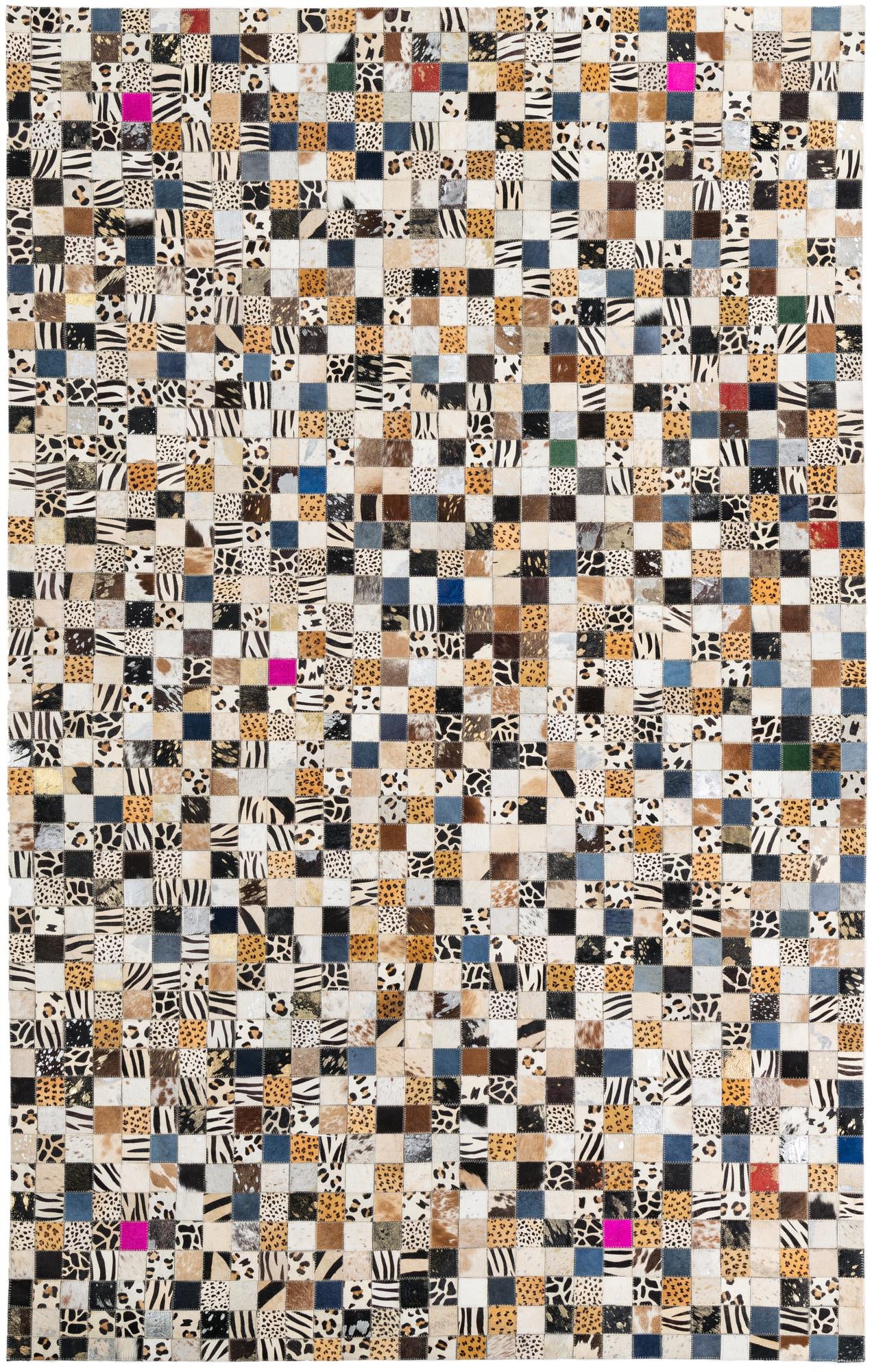 5' x 7' 10 Cowhide Leather Rug