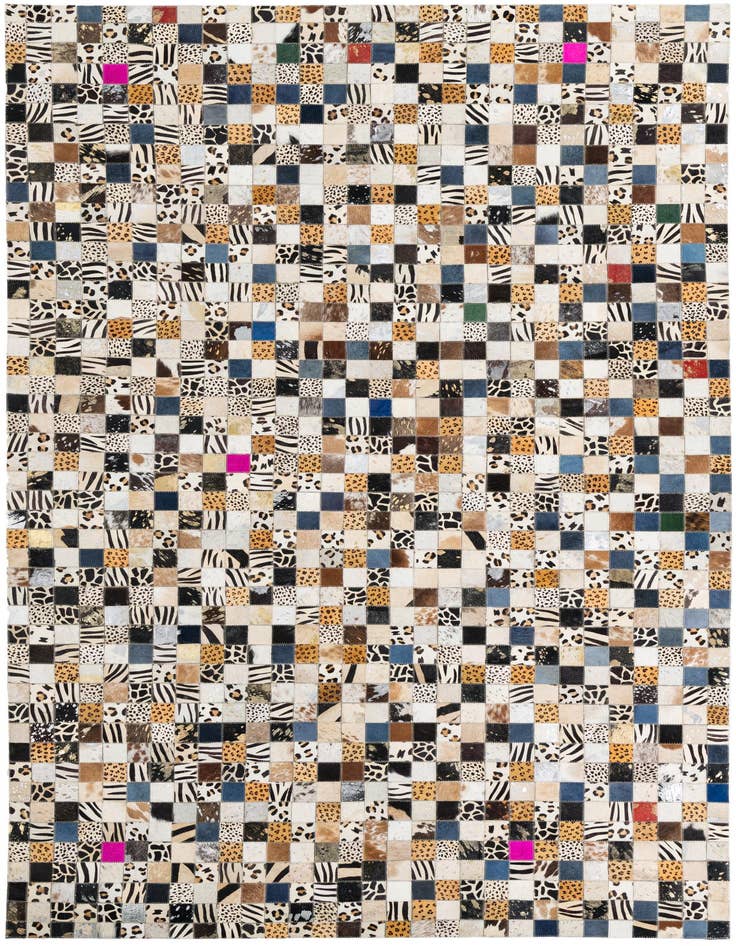 Detail image of 5' x 7' 10 Cowhide Leather Rug
