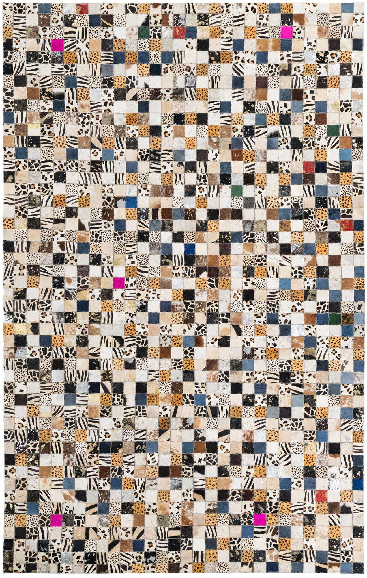 5' x 7' 10 Cowhide Leather Rug