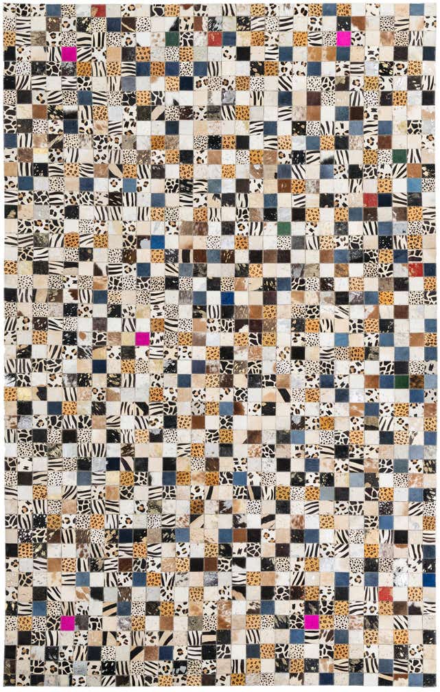 5' x 7' 10 Cowhide Leather Rug