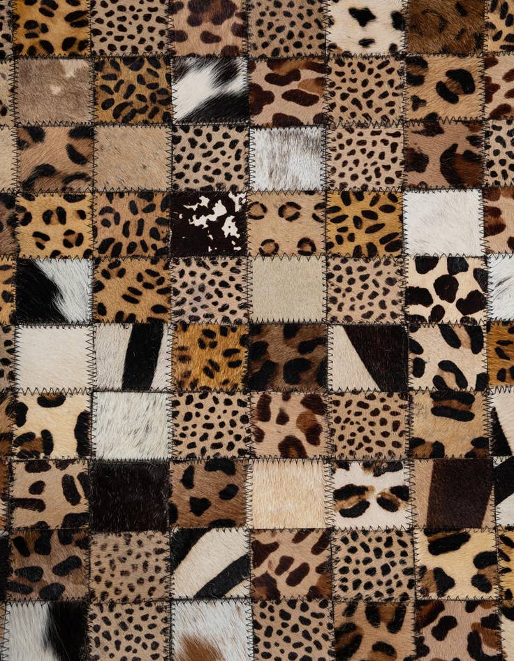 Detail image of 5' 1 x 8' 1 Cowhide Leather Rug