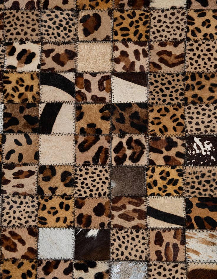 Detail image of 5' 1 x 8' 1 Cowhide Leather Rug