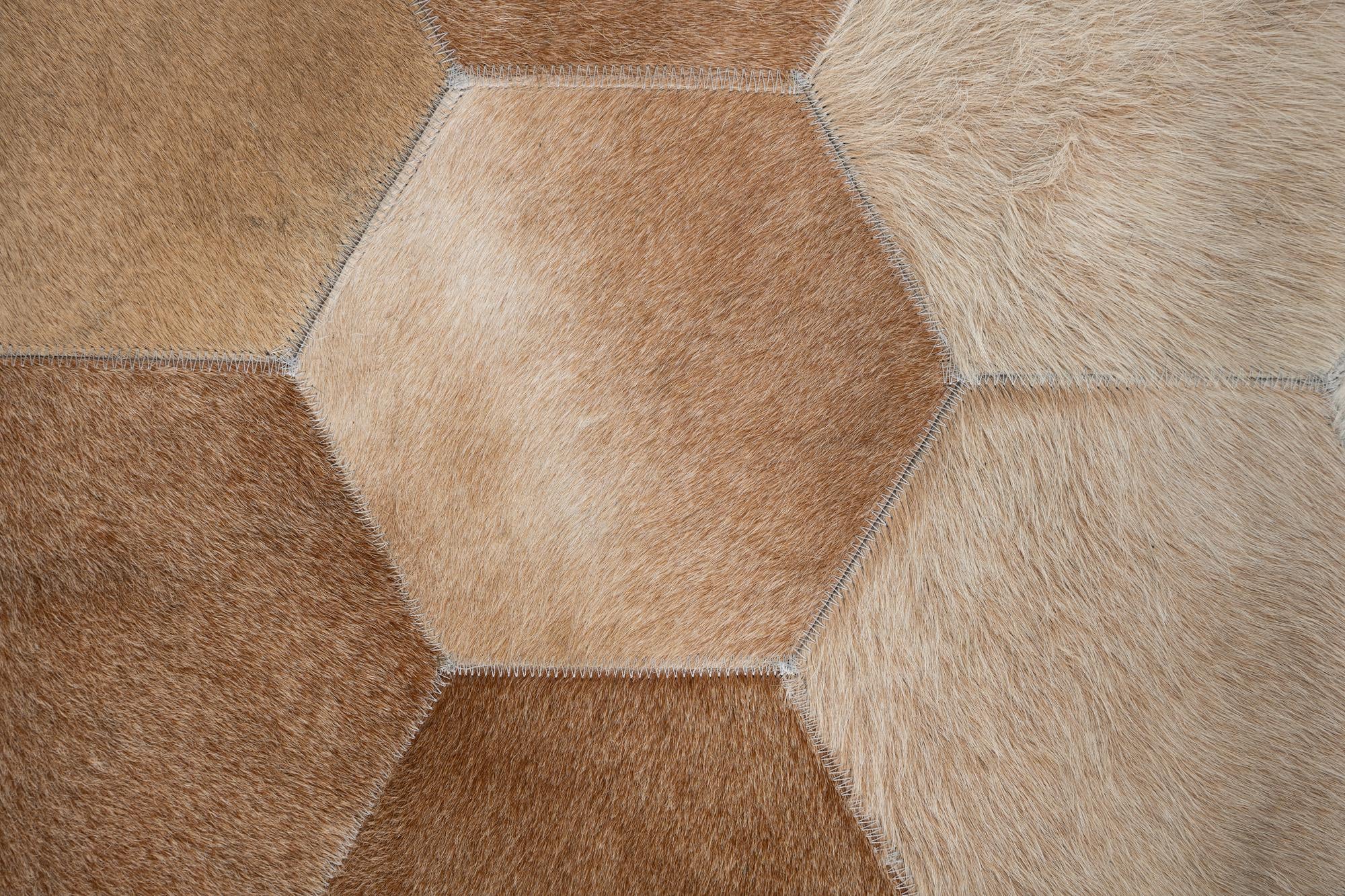 4' 10 x 8' Cowhide Leather Rug