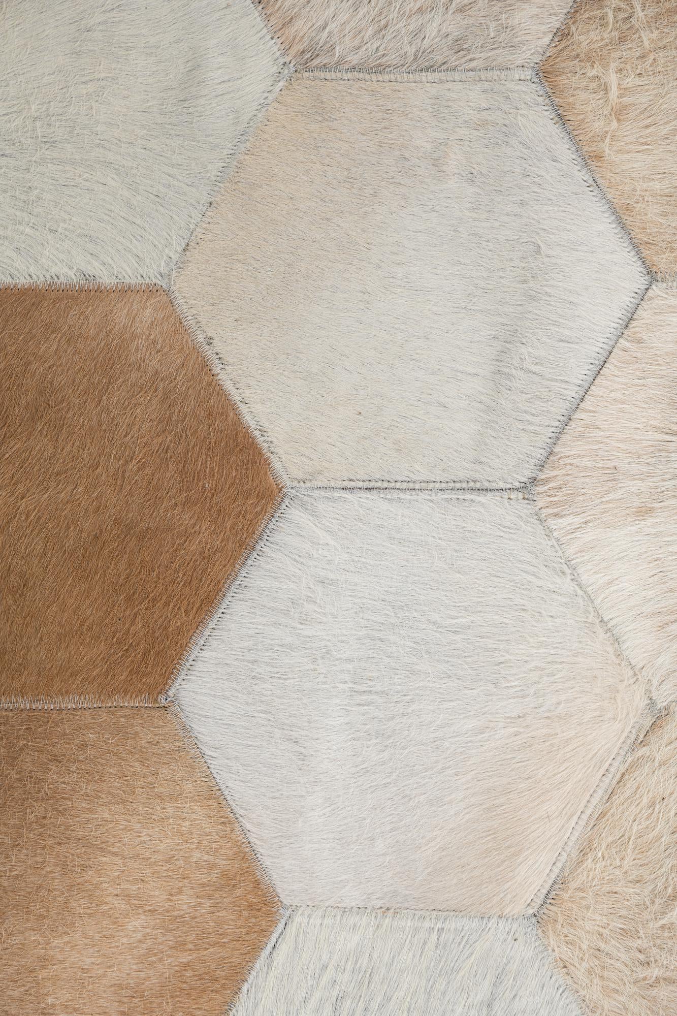 4' 10 x 8' Cowhide Leather Rug