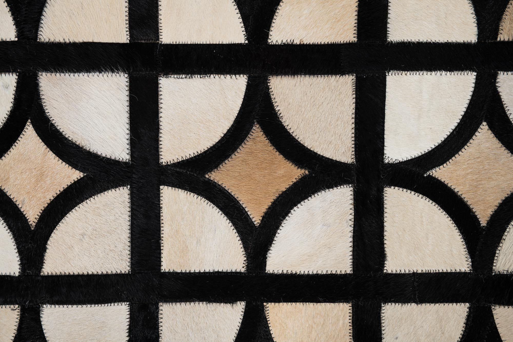 5' 3 x 8' Cowhide Leather Rug