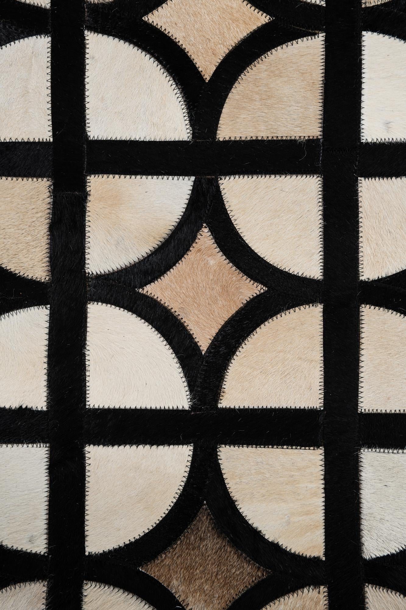 5' 3 x 8' Cowhide Leather Rug