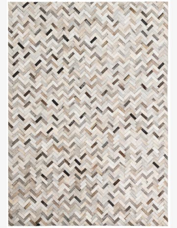 5' 4 x 7' 6 Cowhide Leather Rug