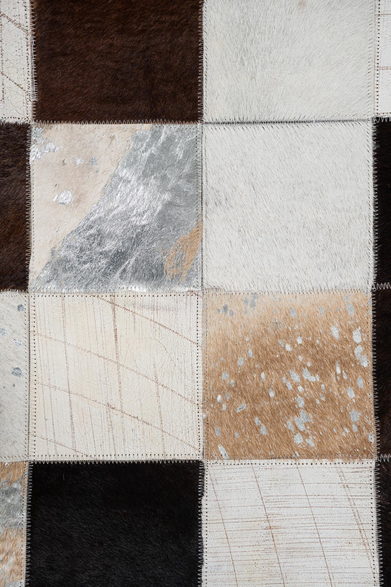 5' 2 x 8' Cowhide Leather Rug