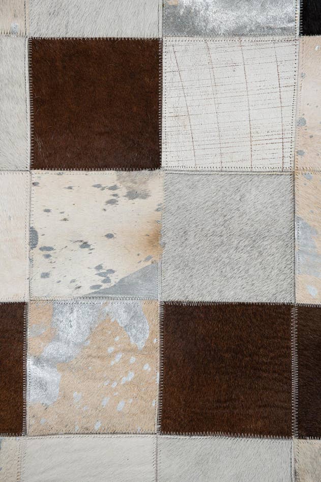 Detail image of 5' 2 x 8' Cowhide Leather Rug