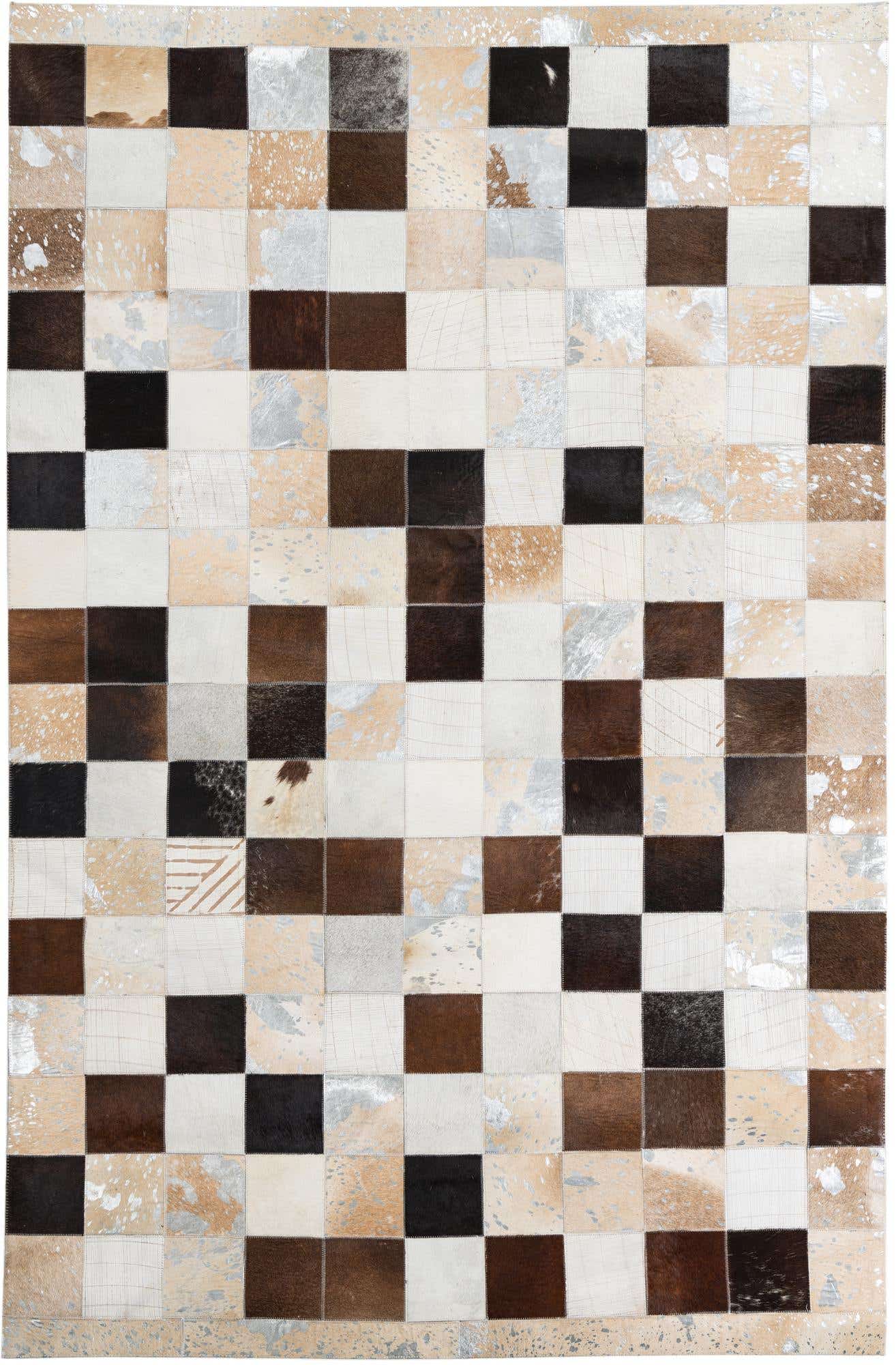 5' 2 x 8' Cowhide Leather Rug