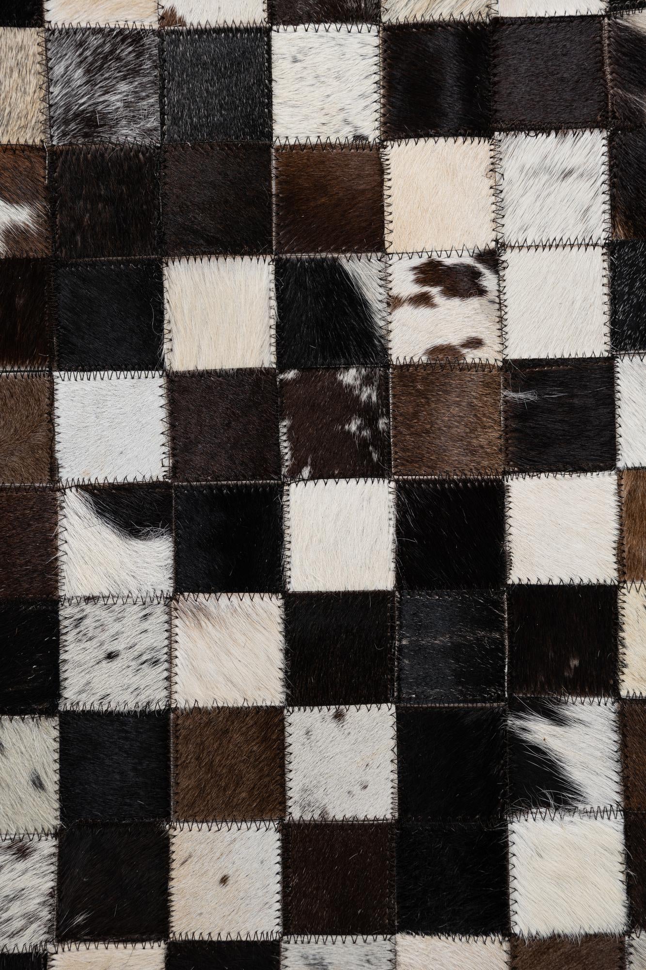 5' 1 x 8' Cowhide Leather Rug