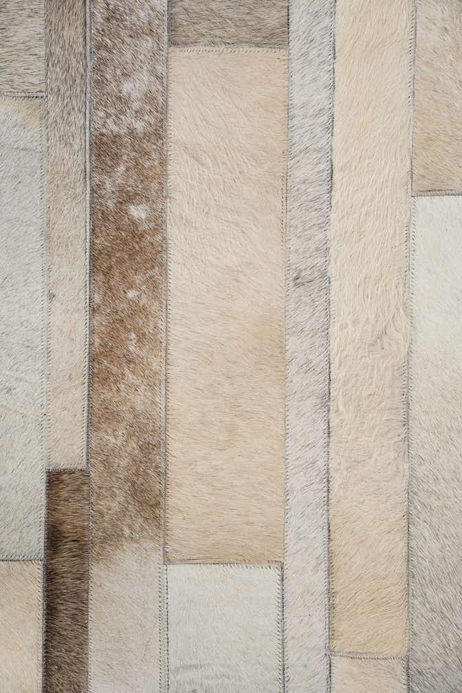 5' 3 x 7' 4 Cowhide Leather Rug