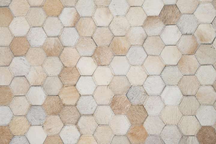 5' 4 x 7' 7 Cowhide Leather Rug