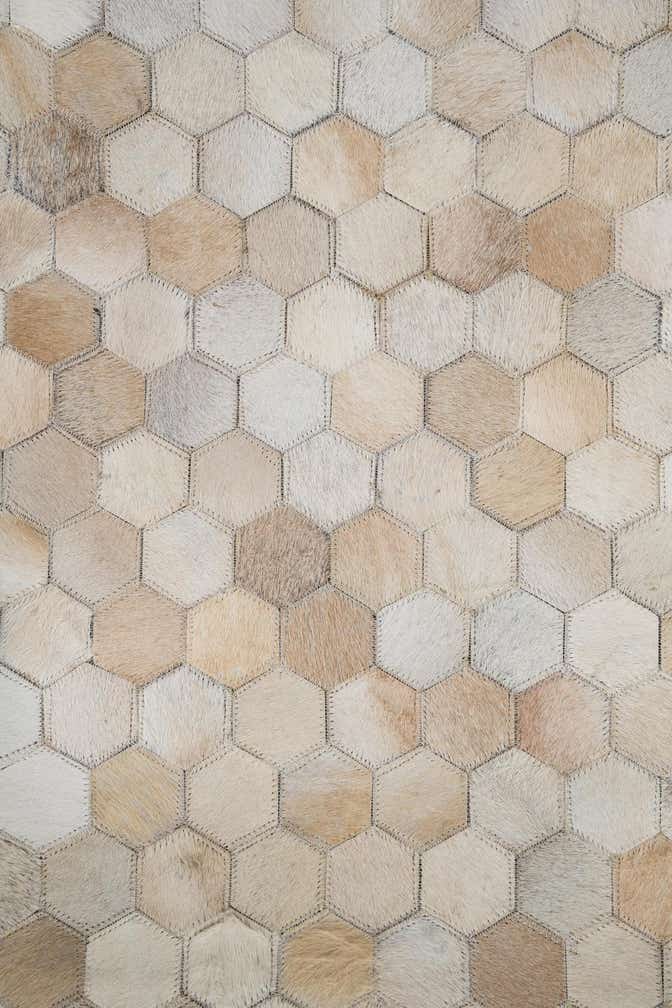 5' 4 x 7' 7 Cowhide Leather Rug