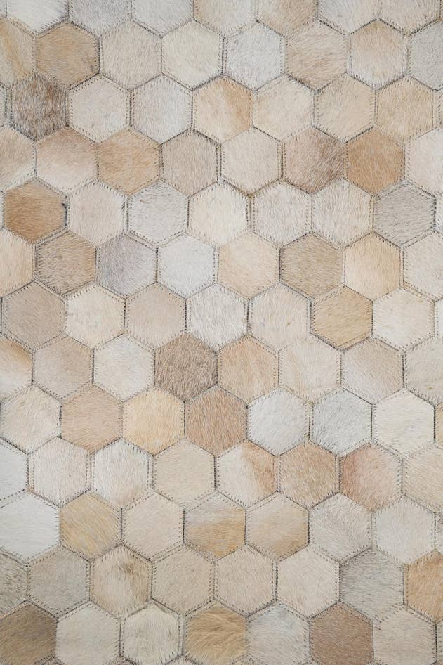 Detail image of 5' 4 x 7' 7 Cowhide Leather Rug