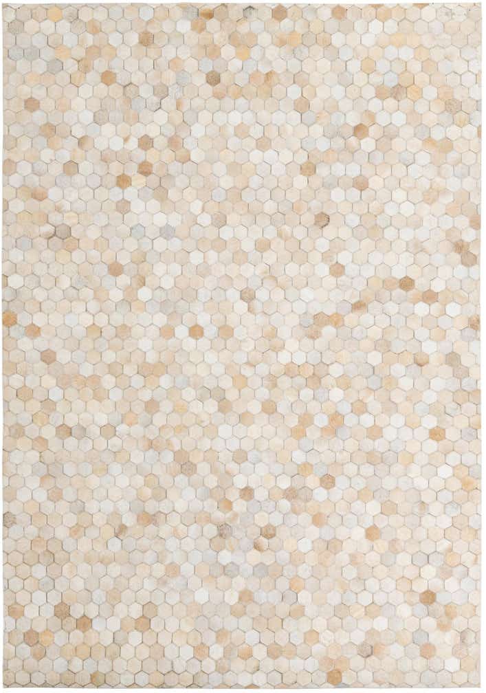 5' 4 x 7' 7 Cowhide Leather Rug