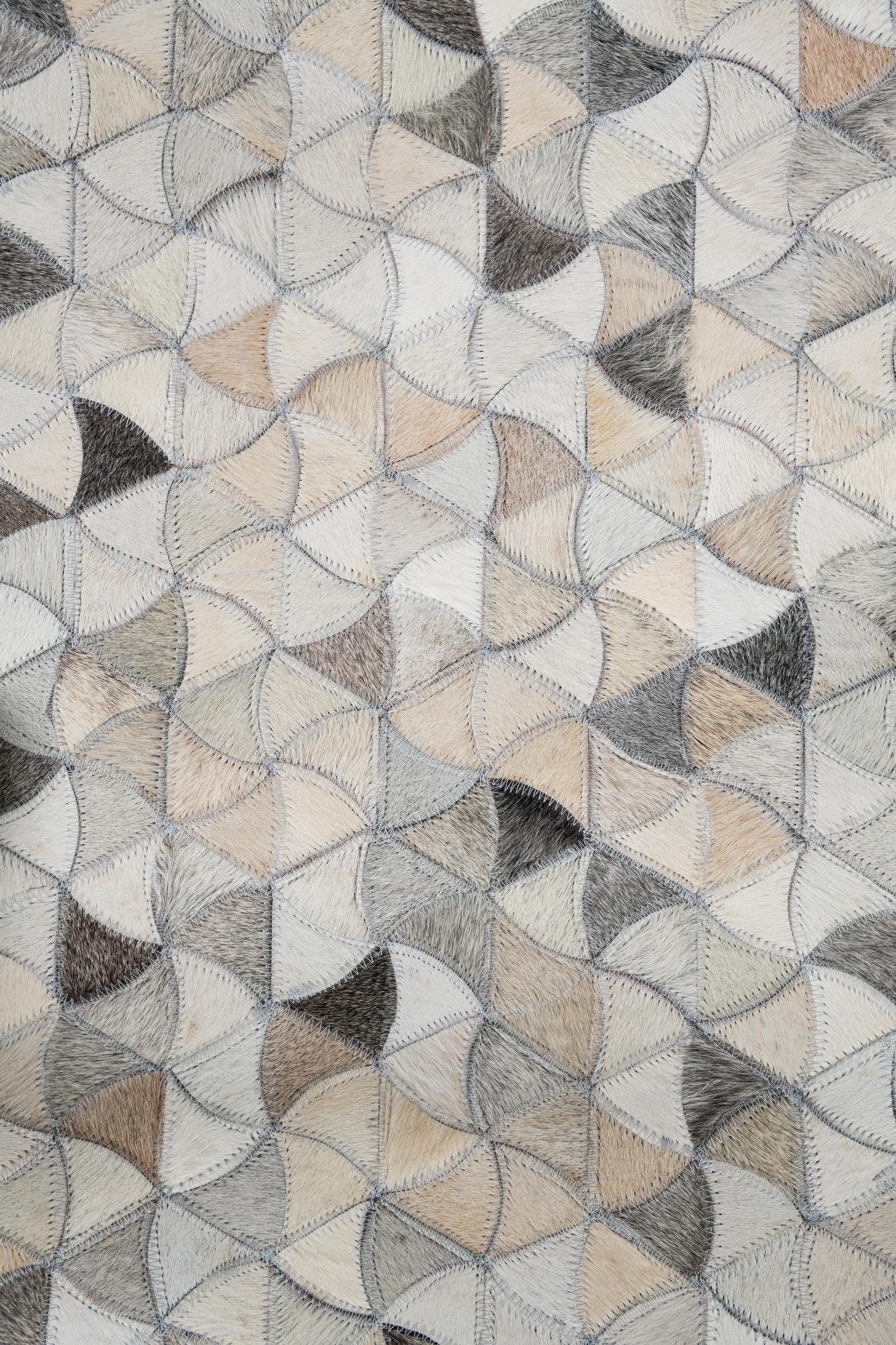 5' 1 x 7' 10 Cowhide Leather Rug