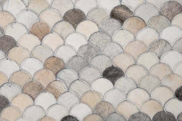 Detail image of 5' 2 x 8' Cowhide Leather Rug