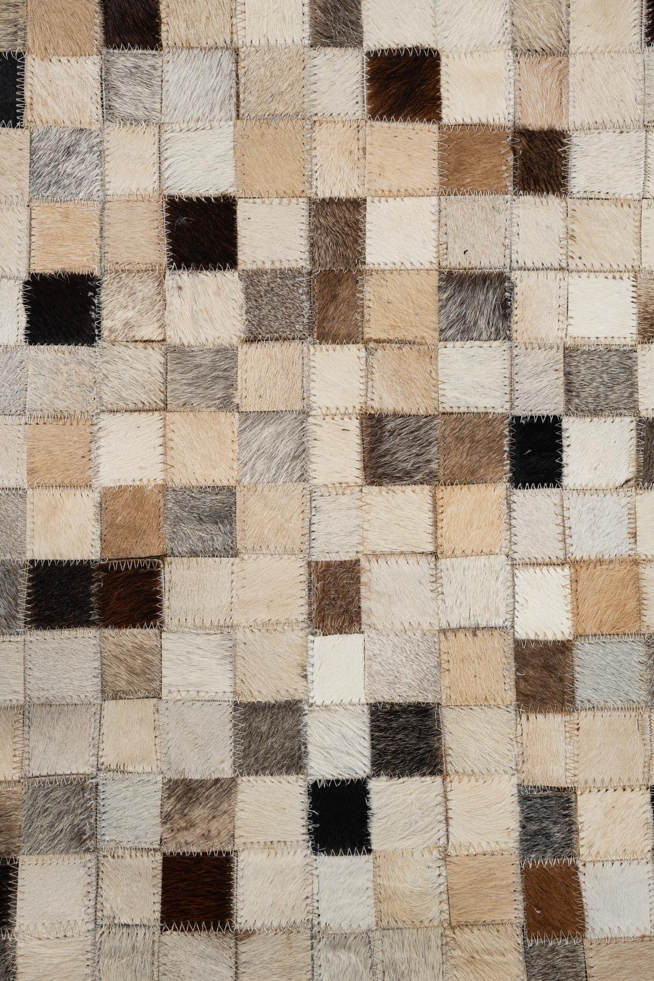 3' 8 x 5' 6 Cowhide Leather Rug