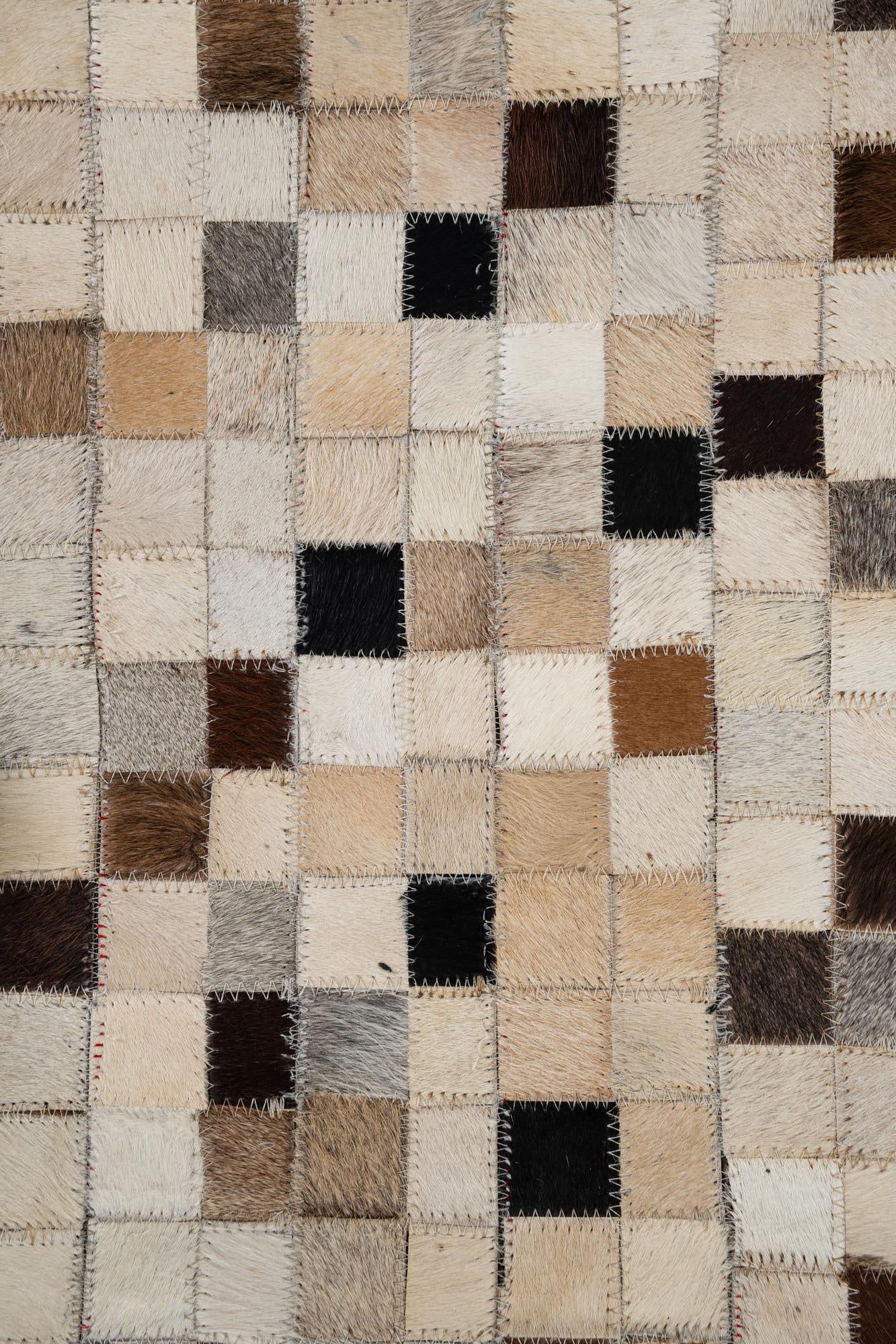 3' 8 x 5' 6 Cowhide Leather Rug