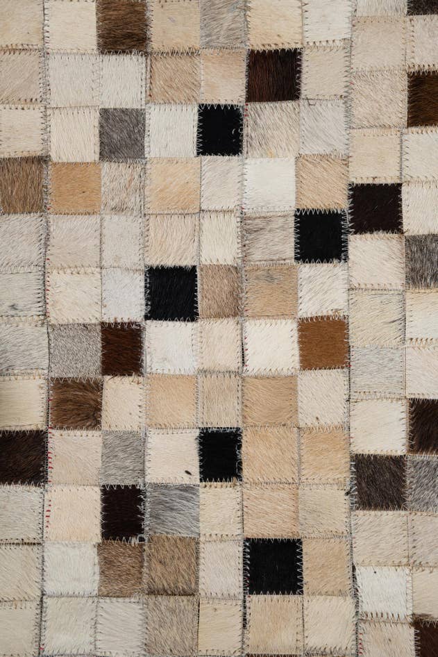 Detail image of 3' 8 x 5' 6 Cowhide Leather Rug