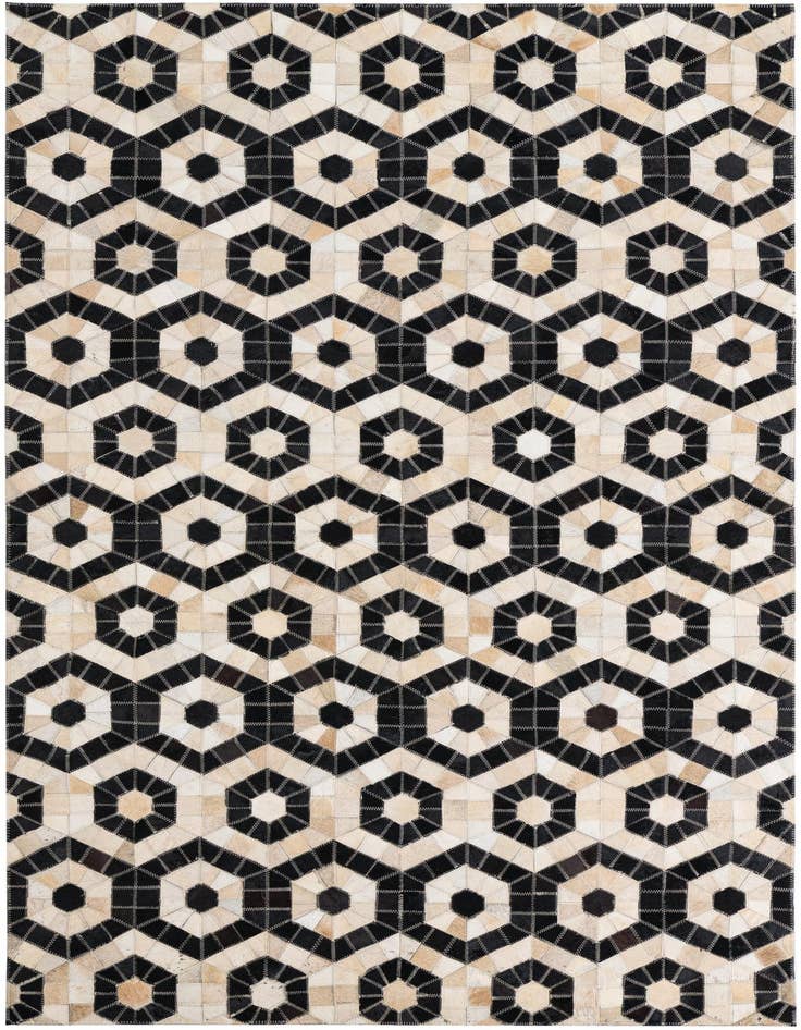 Detail image of 4' x 6' 3 Cowhide Leather Rug