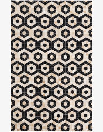 4' x 6' 3 Cowhide Leather Rug