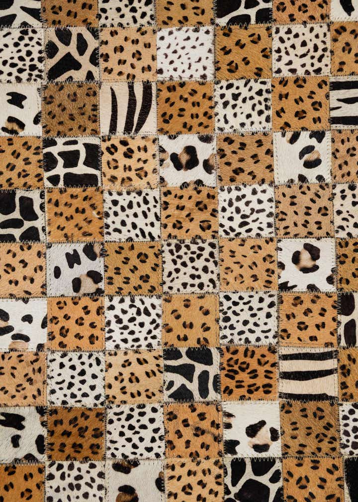 5' 1 x 8' Cowhide Leather Rug