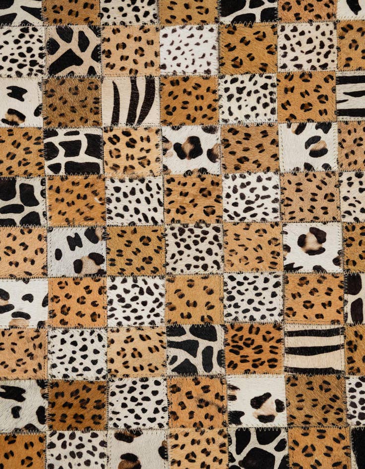 Detail image of 5' 1 x 8' Cowhide Leather Rug