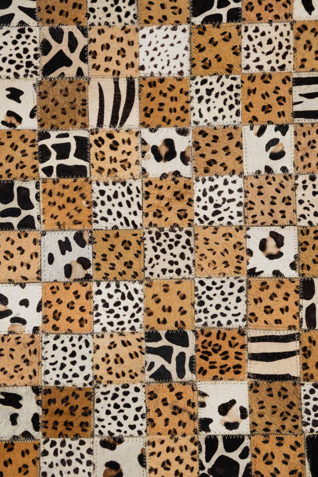 Detail image of 5' 1 x 8' Cowhide Leather Rug