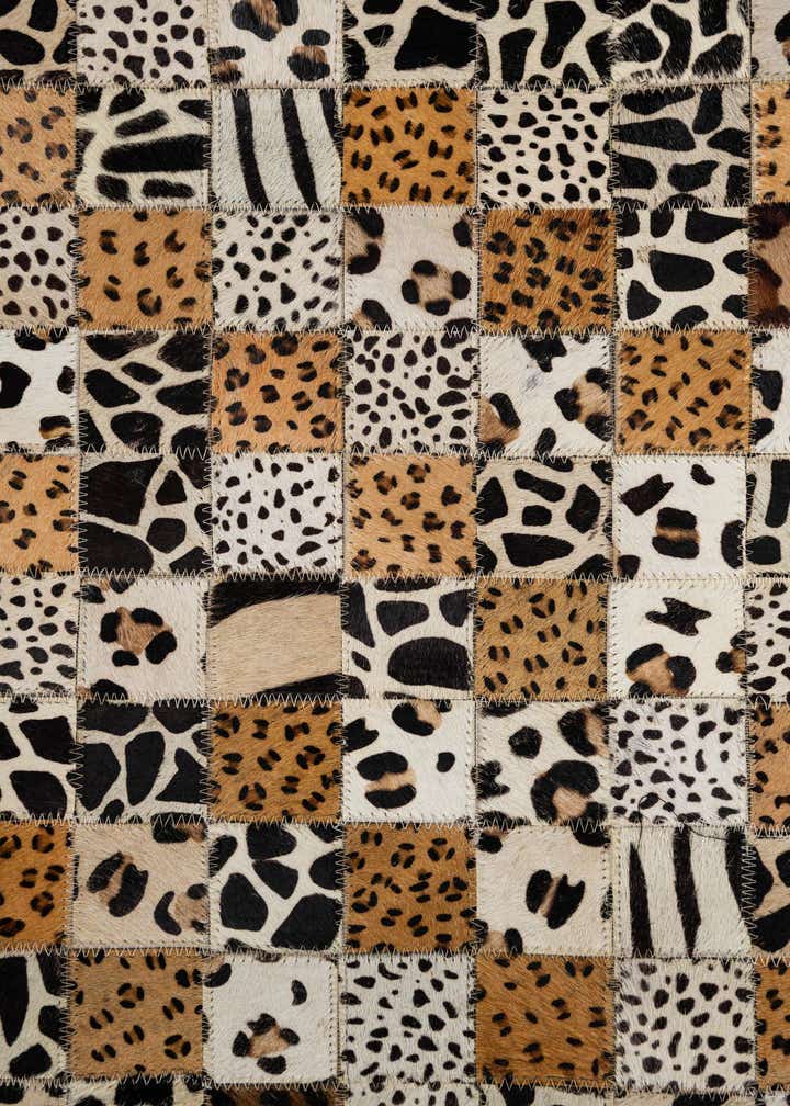 5' 1 x 8' Cowhide Leather Rug