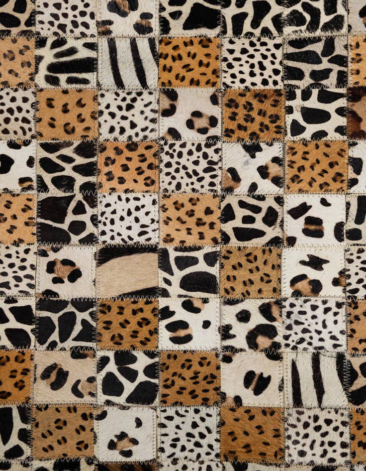 Detail image of 5' 1 x 8' Cowhide Leather Rug