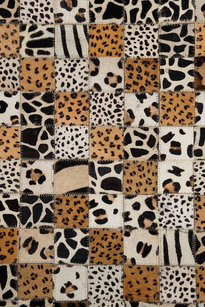 5' 1 x 8' Cowhide Leather Rug