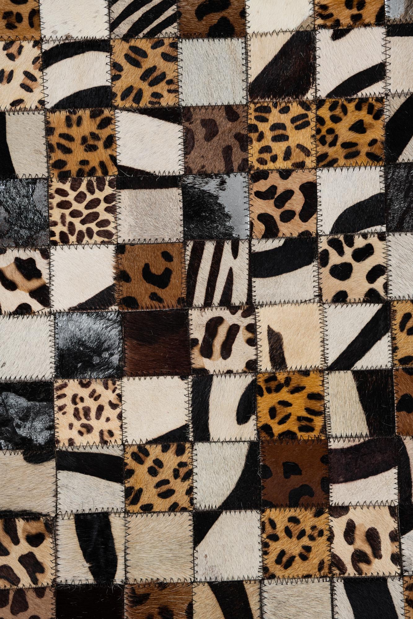 5' 1 x 8' 1 Cowhide Leather Rug