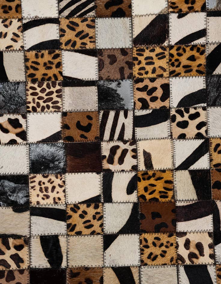 Detail image of 5' 1 x 8' 1 Cowhide Leather Rug