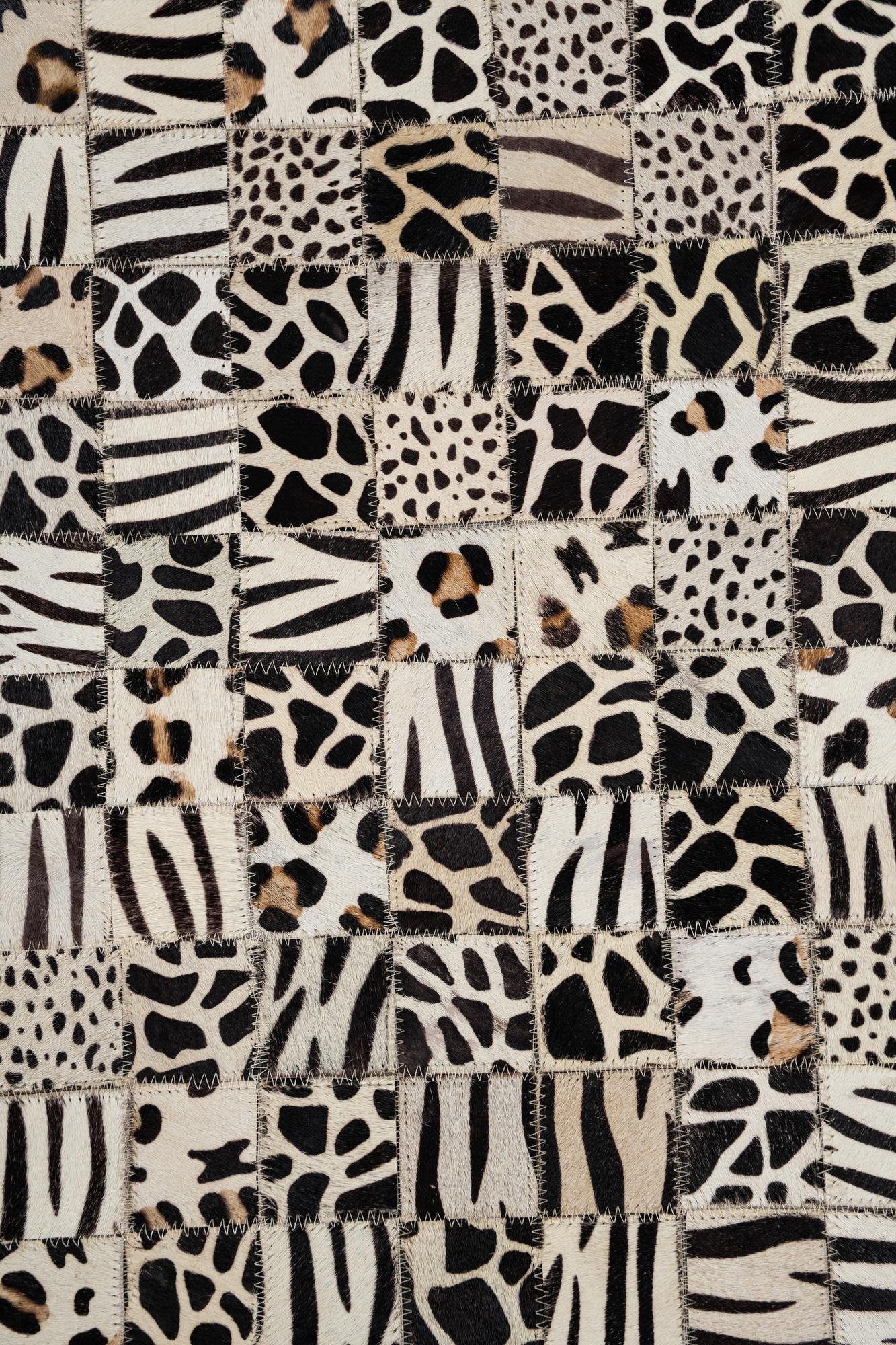 5' 1 x 8' Cowhide Leather Rug