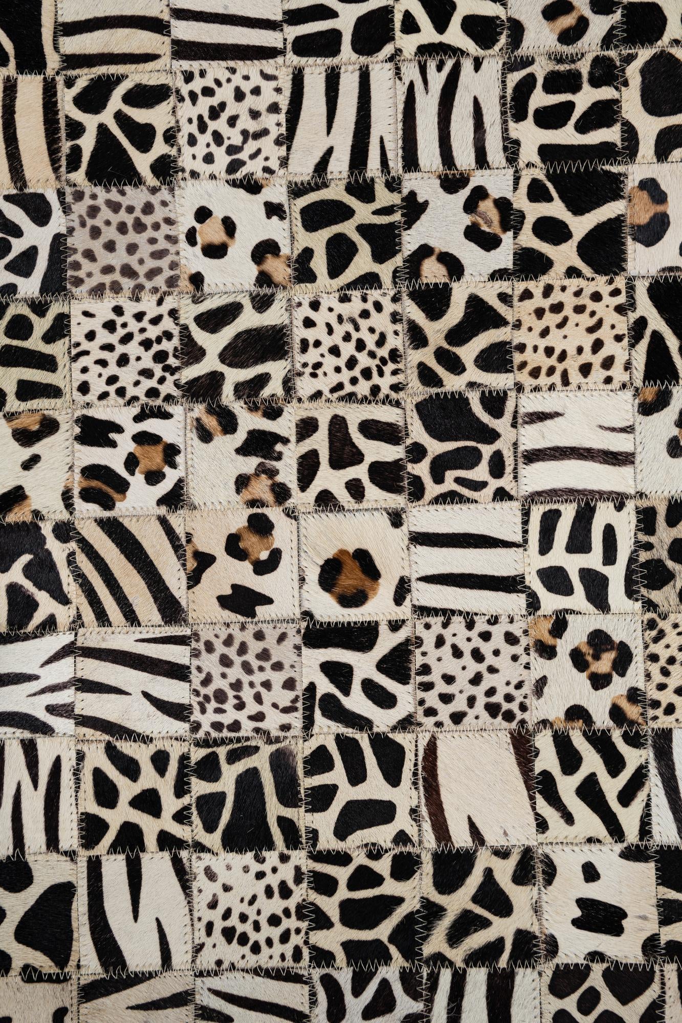 5' 1 x 8' Cowhide Leather Rug