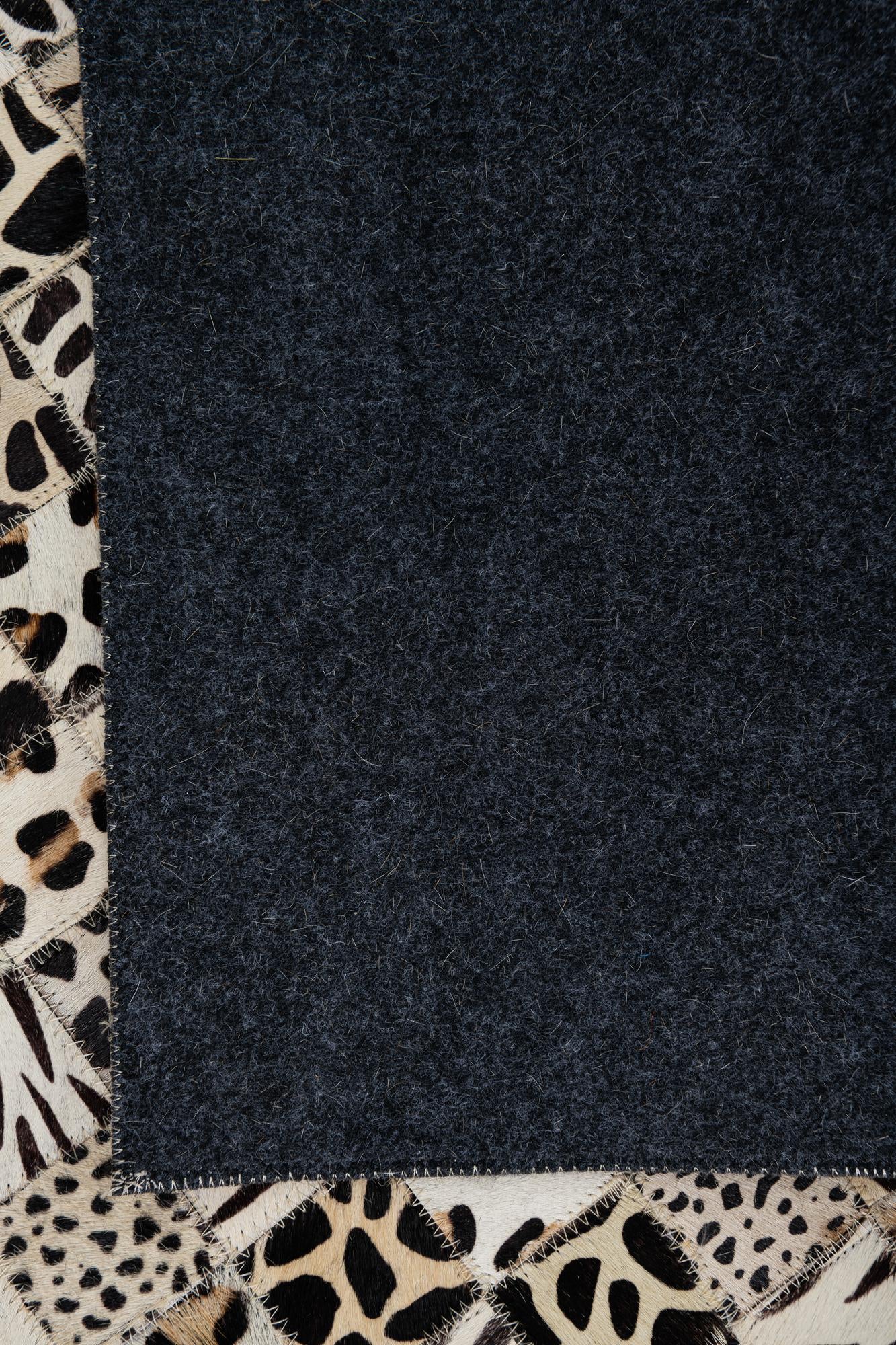 5' 1 x 8' Cowhide Leather Rug