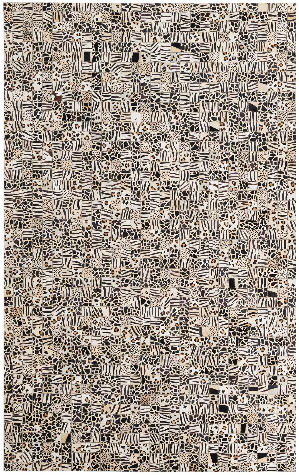 5' 1 x 8' Cowhide Leather Rug