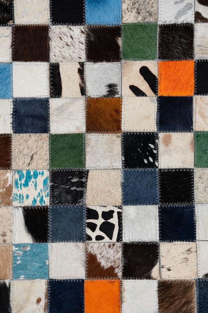 5' x 8' Cowhide Leather Rug