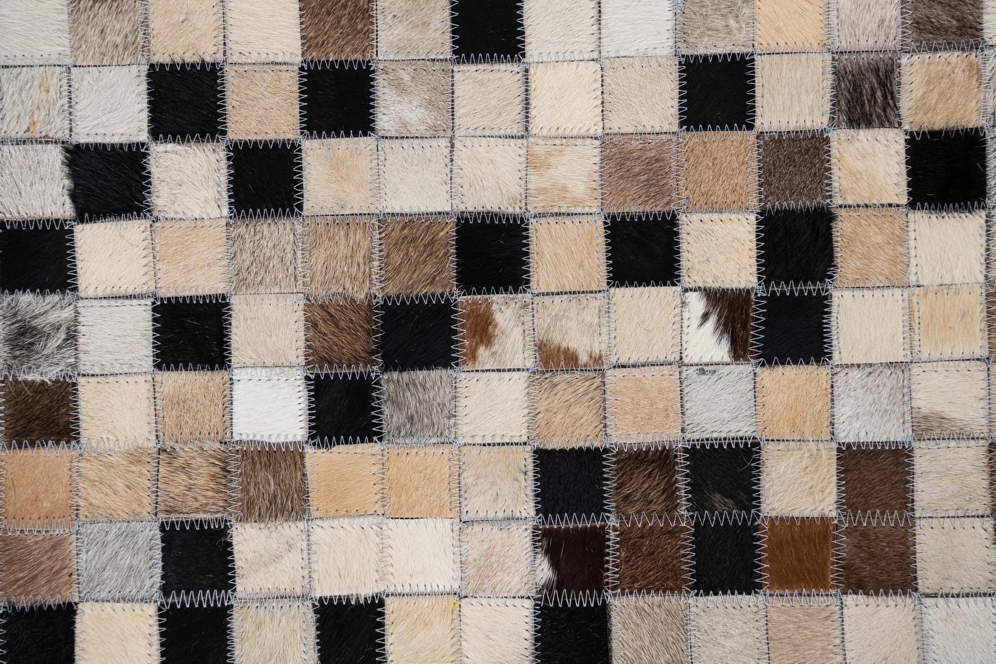 5' 1 x 7' 10 Cowhide Leather Rug