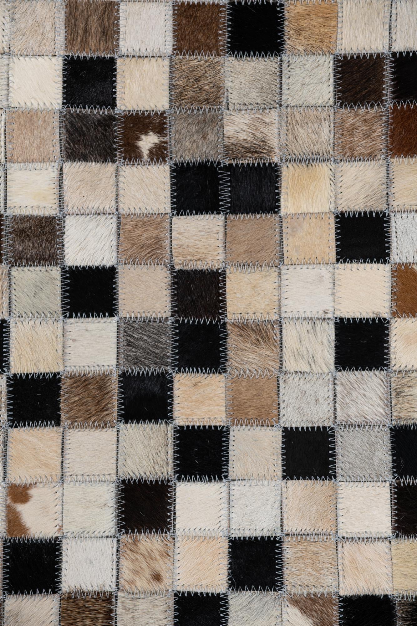 5' 1 x 7' 10 Cowhide Leather Rug
