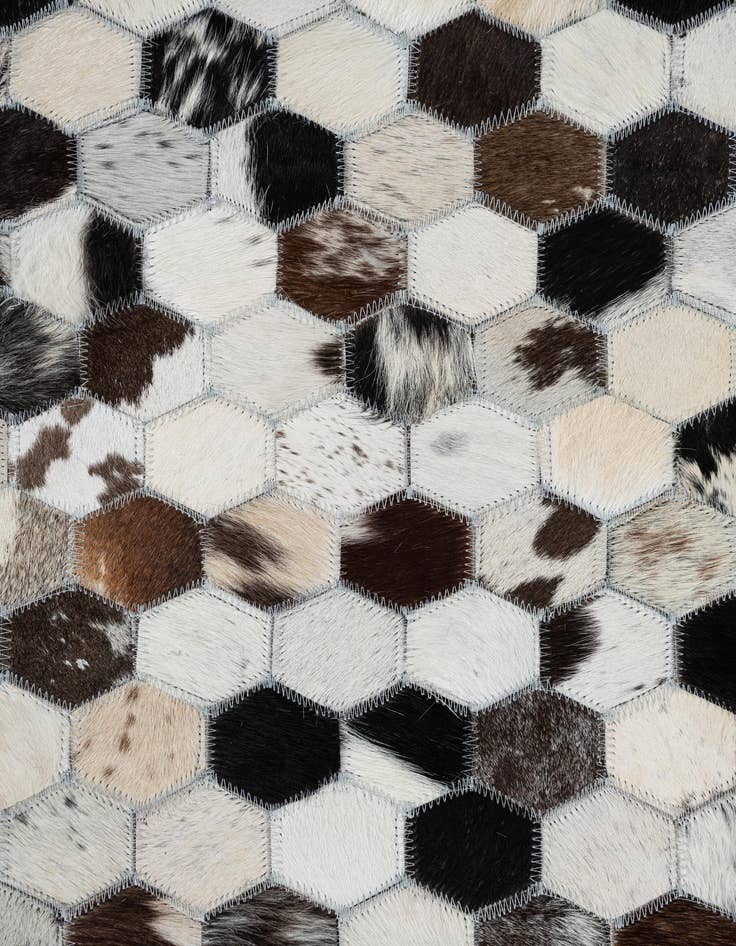 Detail image of 5' 1 x 8' 2 Cowhide Leather Rug