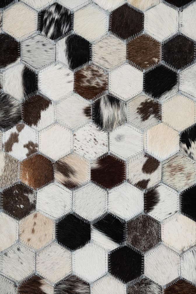 5' 1 x 8' 2 Cowhide Leather Rug