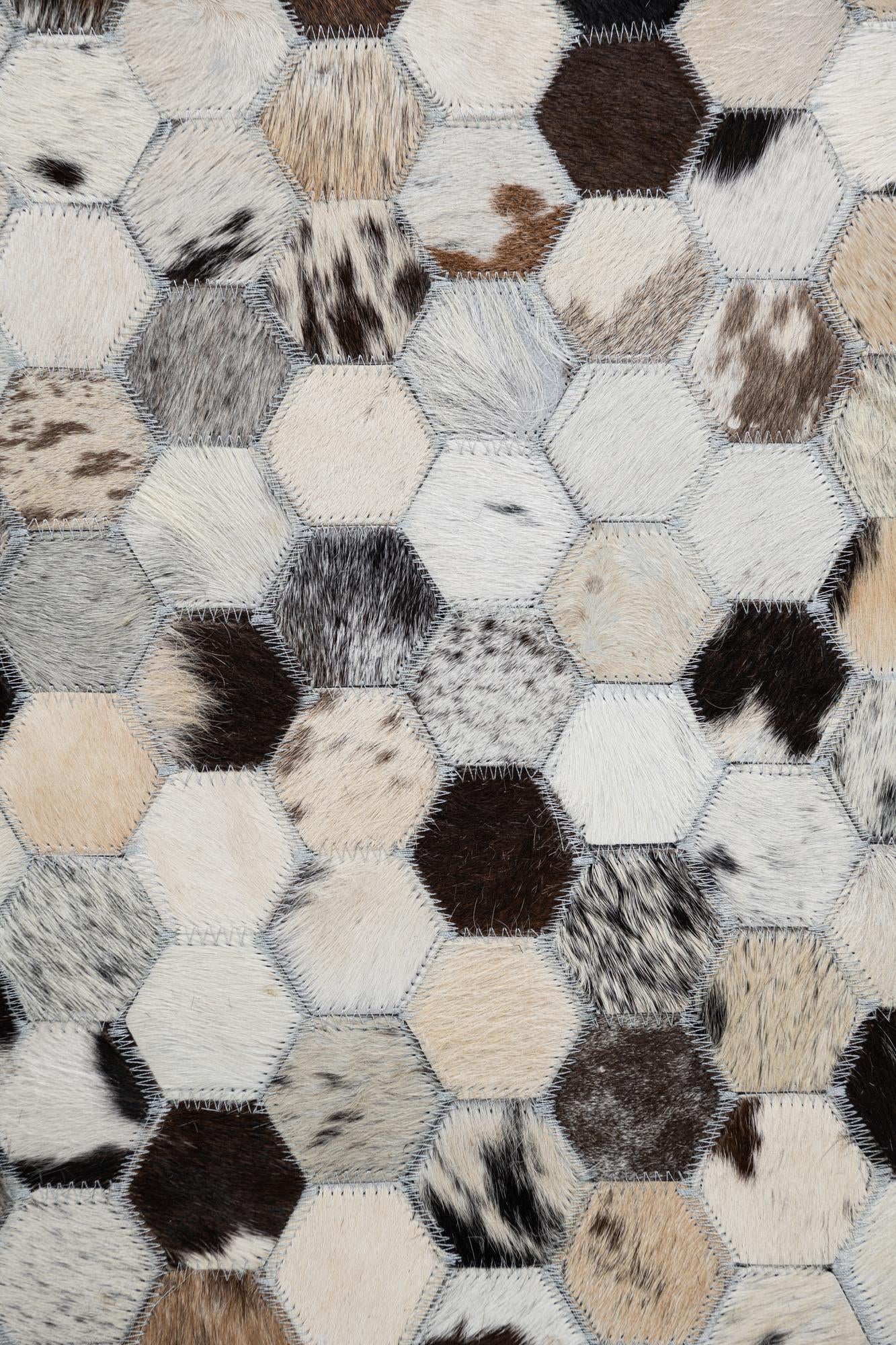 5' 1 x 8' 2 Cowhide Leather Rug